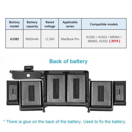 Batterie Apple Macbook Pro 13 A1582 outils gratuits, ME864, ME865, A1502, 2015
