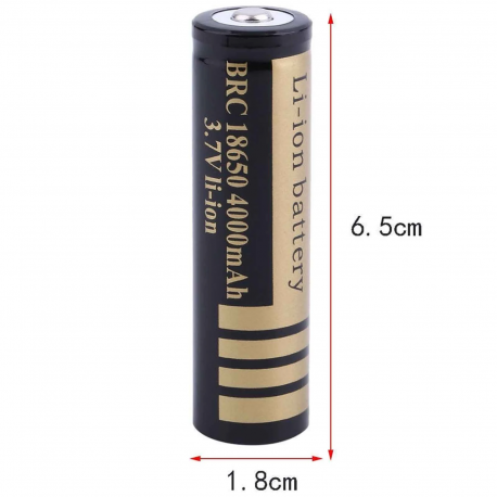 Batterie lithium-ION Rechargeable, 18650, 4000mAh, 3,7V