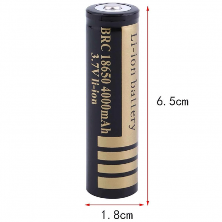 Batterylithium-ION Rechargeable, 18650, 4000mAh, 3,7V