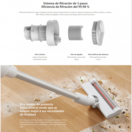 Xiaomi Mijia – aspirateur lumière, aspiration de 17kpa, filtrage en 3 étapes, 45 Minutes d&39autonomie de la batterie, 1.2kg, co
