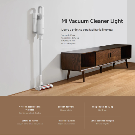 Xiaomi Mijia – aspirateur lumière, aspiration de 17kpa, filtrage en 3 étapes, 45 Minutes d&39autonomie de la batterie, 1.2kg, co