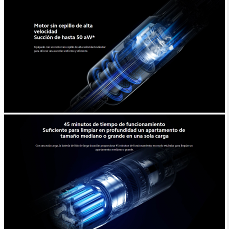 Xiaomi Mijia – aspirateur lumière, aspiration de 17kpa, filtrage en 3 étapes, 45 Minutes d&39autonomie de la batterie, 1.2kg, co