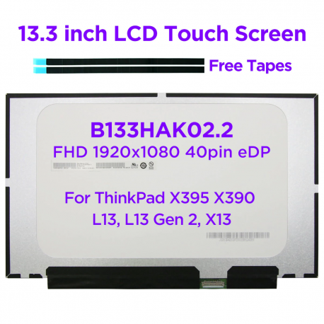 Écran tactile LCD pour Lenovo ThinkPad X395, X390, X13, L13, Gen 2, 20NL, 20NM, 20Q0, 20Q1, 40 broches, 13.3