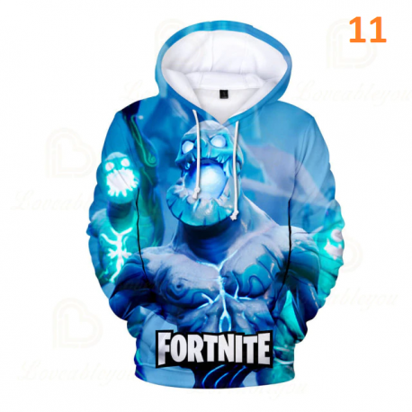 Fortnite – sweat-shirt à capuche pour enfants de 3 à 14 ans, avec impression de dessin animé Battle Royale en 3D, pour garçons e