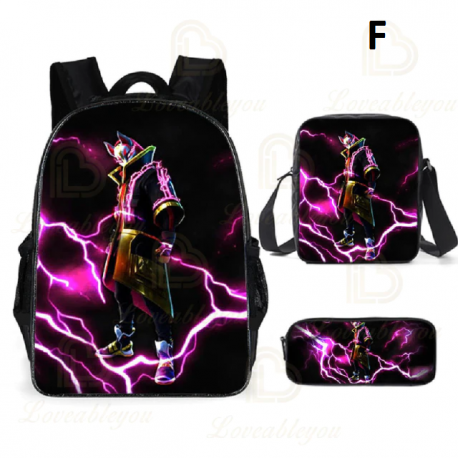 3 Pieces Fortnite Kids Backpack For School Kids Boys Girls Gifts
