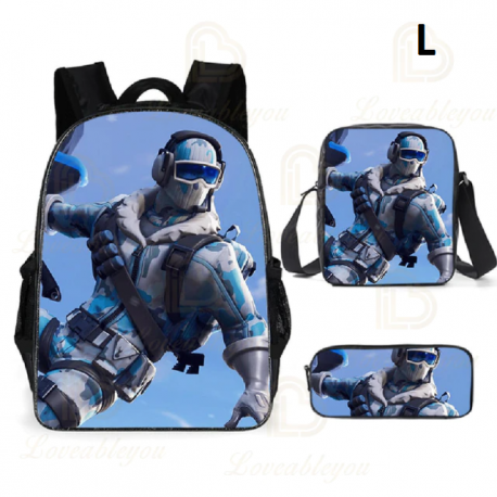 3 Pieces Fortnite Kids Backpack For School Kids Boys Girls Gifts
