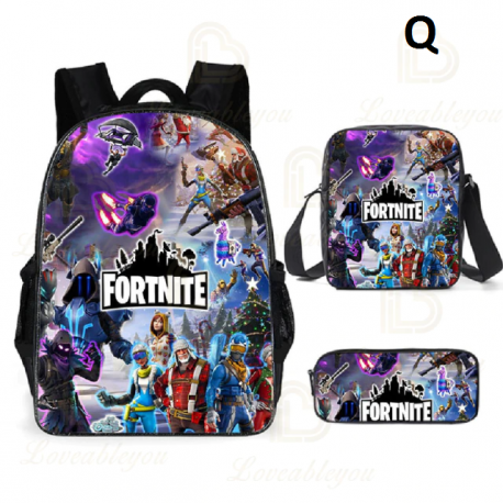 3 Pieces Fortnite Kids Backpack For School Kids Boys Girls Gifts
