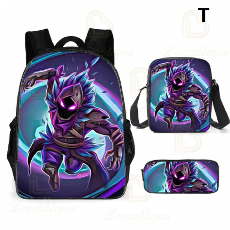3 Pieces Fortnite Kids Backpack For School Kids Boys Girls Gifts