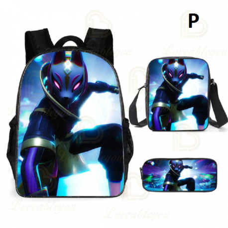 3 Pieces Fortnite Kids Backpack For School Kids Boys Girls Gifts