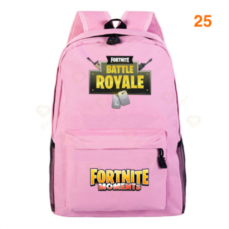 Fortnite – Battle Royale backpack for teenagers, pink, blue, black, white, for school, computer capacity, travel, computer