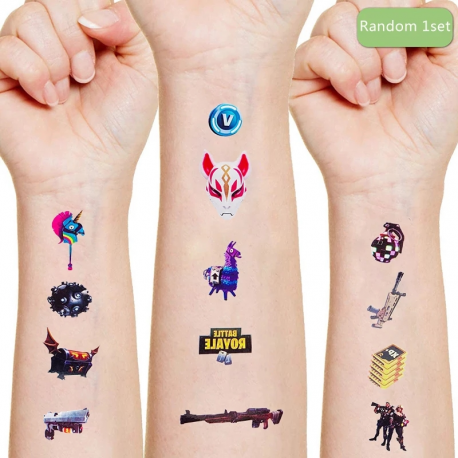 Fortnite – autocollants de tatouage de jeu pour enfants, étiquette de visage de Fortnite, papeterie coréenne étanche, jouets ani