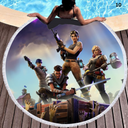 Serviette de plage ronde sp&eacute;cial Fortnite