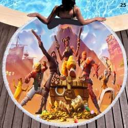 Serviette de plage ronde sp&eacute;cial Fortnite