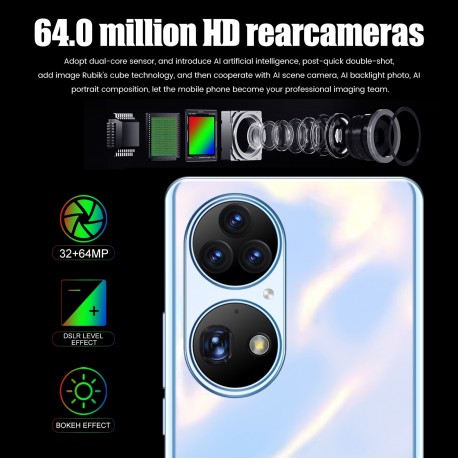 Nouveau Smartphone P50 Pro,de 2022 caméra de 36mp + 64mp 5G