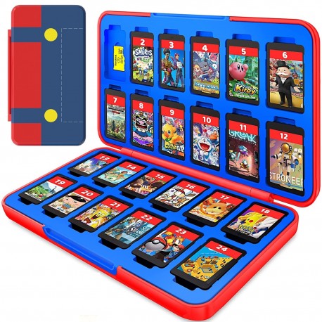 Pochette de rangement 24 cartouches de jeux Nintendo Switch Lite