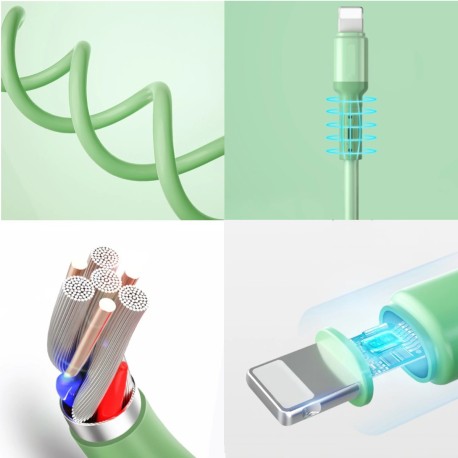 Cable USB iphone liquid silicone pas cher