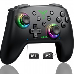 Wireless RGB Switch Controller for Nintendo Switch/OLED/Lite/Android/IOS/ PC with Programmable,Turbo,6-Axis Gyro