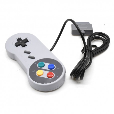 2 Super Nintendo gamepads, 16-bit SNES, with original Super Nintendo/ Super Famicom cable