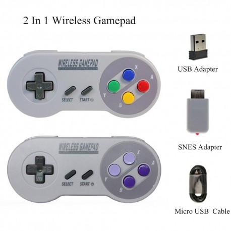 Manettes de jeu SNES Super Nintendo Classic et mini sans fils 2 modèle au choix compatible Retro Box console retrogaming