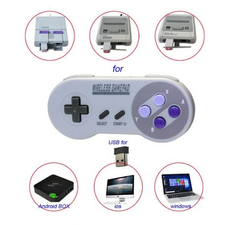 Manettes de jeu SNES Super Nintendo Classic et mini sans fils 2 modèle au choix compatible Retro Box console retrogaming