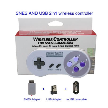 Manettes de jeu SNES Super Nintendo Classic et mini sans fils 2 modèle au choix compatible Retro Box console retrogaming