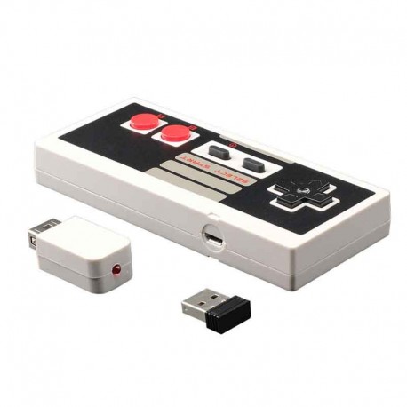 Wireless Nintendo Nes controller with turbo function plugged into the Nes console