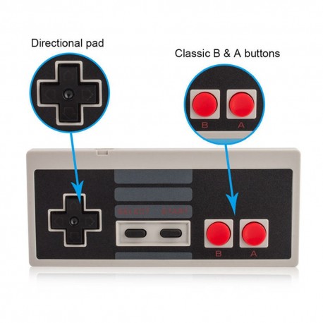 Wireless Nintendo Nes controller with turbo function plugged into the Nes console