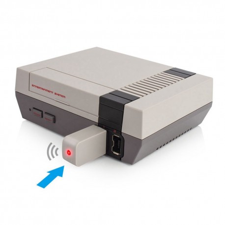 Wireless Nintendo Nes controller with turbo function plugged into the Nes console