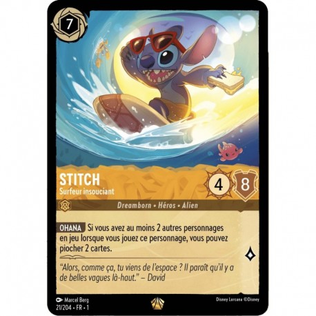 Stitch, Surfeur insouciant Foil DIsney Lorcana