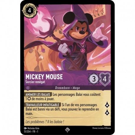 Mickey Mouse, Sorcier renégat Foil Disney Lorcana