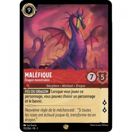 Maléfique, Dragon monstrueux foil disney lorcana