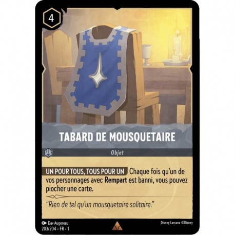 Tabard de Mousquetaire foil Disney Lorcana