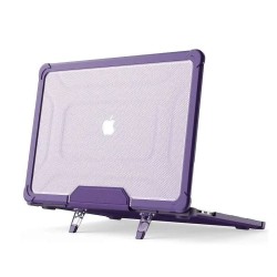 Coque de Protection Renforc&eacute;e Apple MacBook Air 13" A2179, A1932 & A2337 avec Support Bleu Marine
