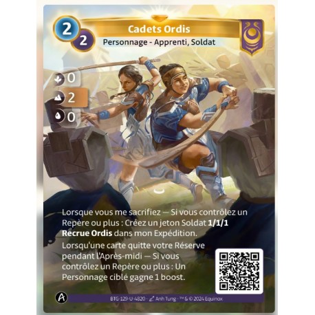 Carte Cadets Ordis Unique KS TCG Altered