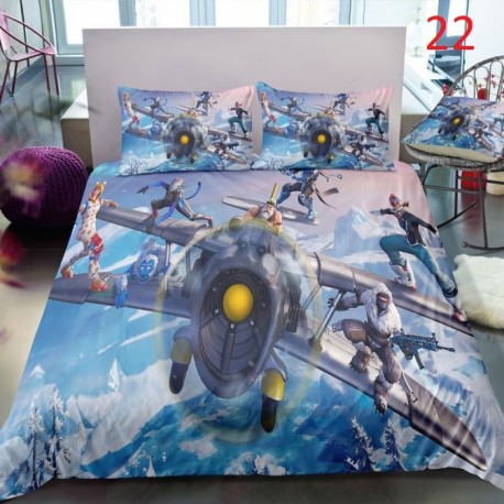 Fortnite Bedding Set Anime Battle Royale Duvet Cover with Pillowcase, 4 Bedding Sizes