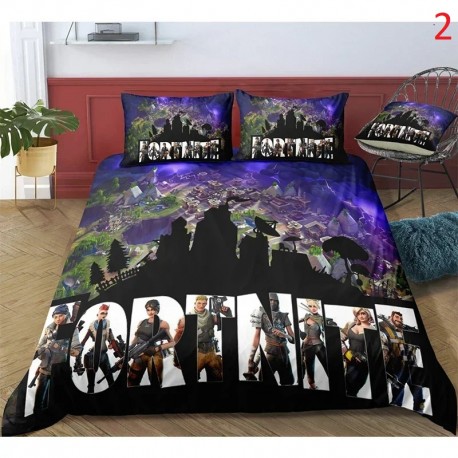 Fortnite Bedding Set Anime Battle Royale Duvet Cover with Pillowcase, 4 Bedding Sizes