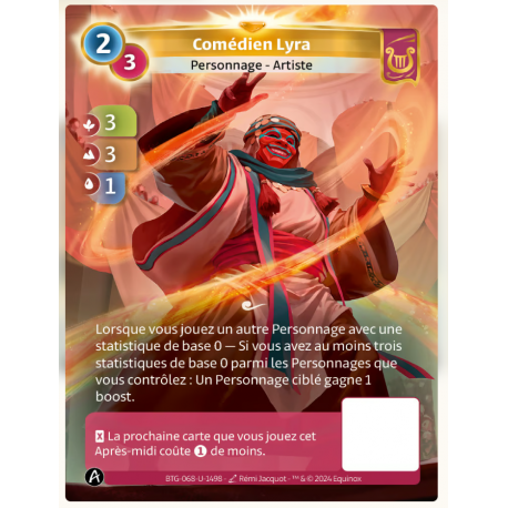 Comédien Lyra Unique Lyra Altered TCG 