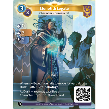 Monolith Legate Unique Card Yzmir Altered TCG