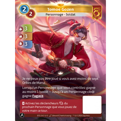 Tomoe Gozen Carte Unique Bravos Altered TCG Edition KS