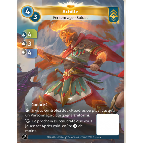 Achille 4-3 Carte Unique Ordis Altered TCG