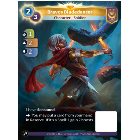 Bravos Bladedancer (1-2-2) Unique Card Yzmir Altered TCG