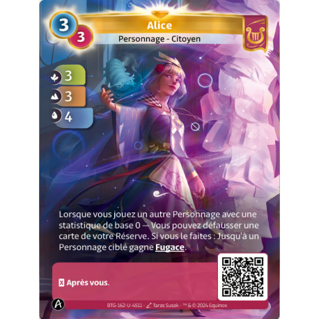 Alice (3-3-4) Carte Unique Lyra Altered TCG