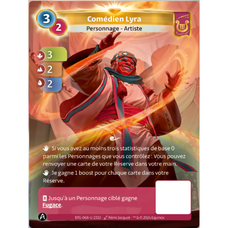 Comédien Lyra (3-2-2) carte Unique Lyra Altered TCG