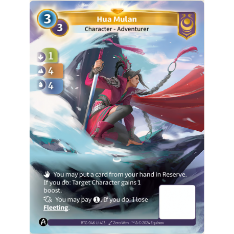 Hua Mulan (1-4-4) Unique Card Yzmir -Altered TCG