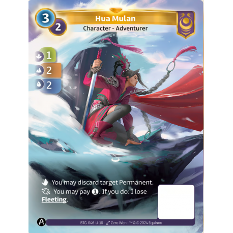 Hua Mulan (1-2-2) Unique Card Yzmir Altered TCG