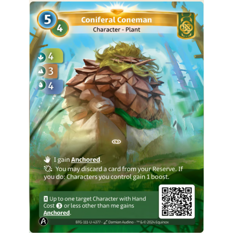 Coniferal Coneman (4-3-4) Carte Unique Muna Altered TCG 