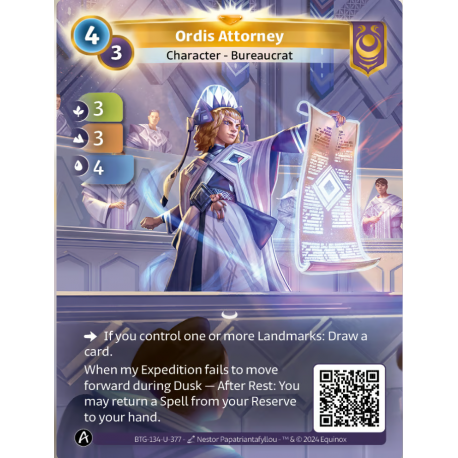 Ordis Attorney (3-3-4) Carte Unique Yzmir - Altered TCG - Edition KS