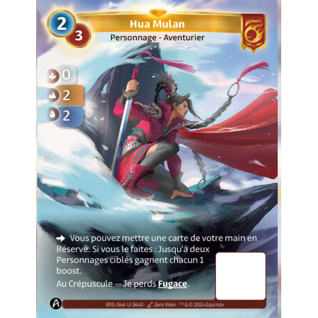 Hua Mulan (0-2-2) carte Unique Bravos Altered TCG