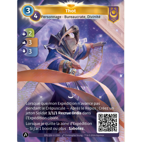 Thot (2-3-3) Carte Unique Yzmir Altered TCG - Edition KS