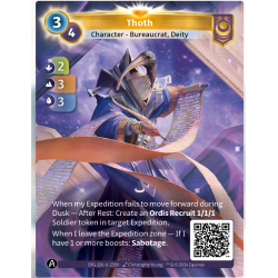 Thot (2-3-3) Carte Unique Yzmir Altered TCG - Edition KS